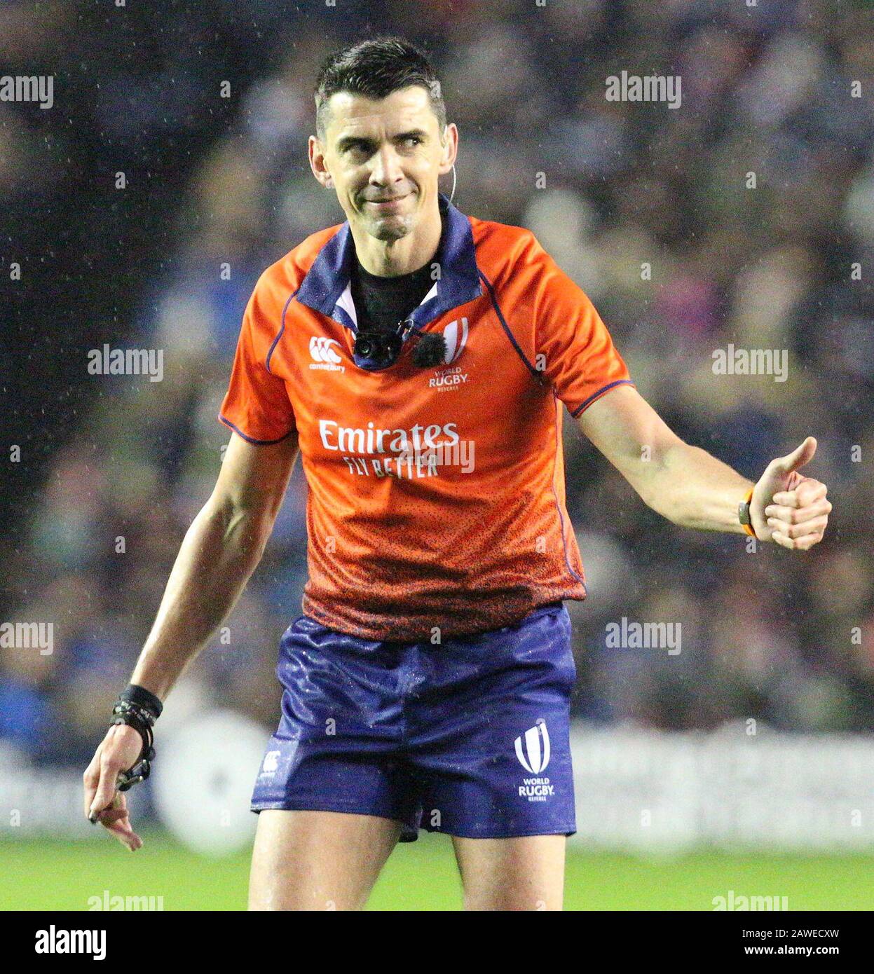 Edinburgh Scotland February 08 Referee Pascal Gauzere During The 2020 Guinness Six Nations Match Between Scotland