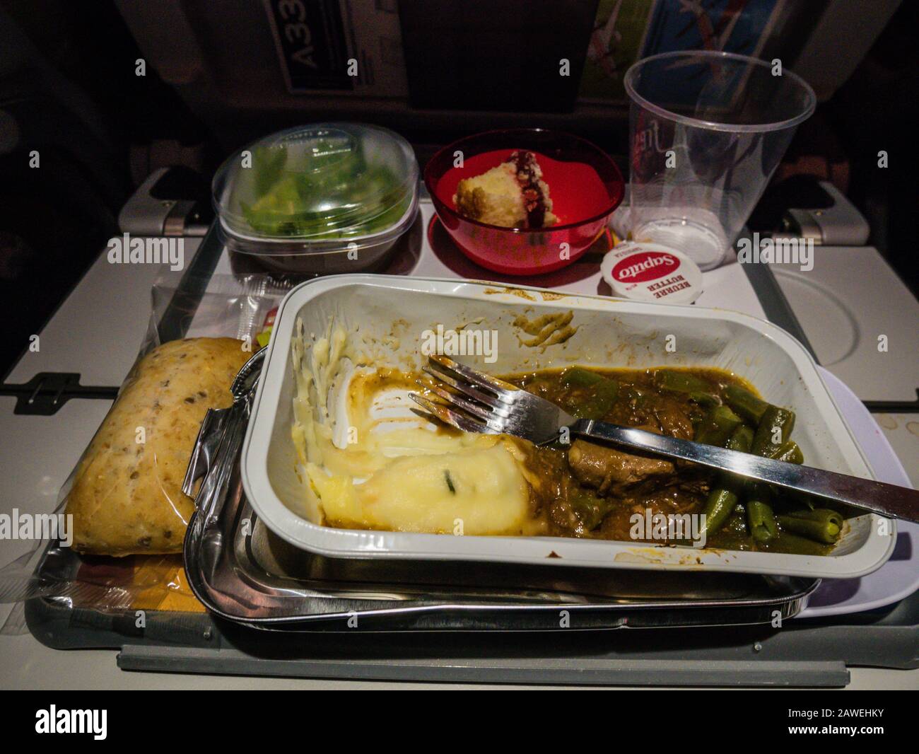 airplane food leftover Stock Photo Alamy