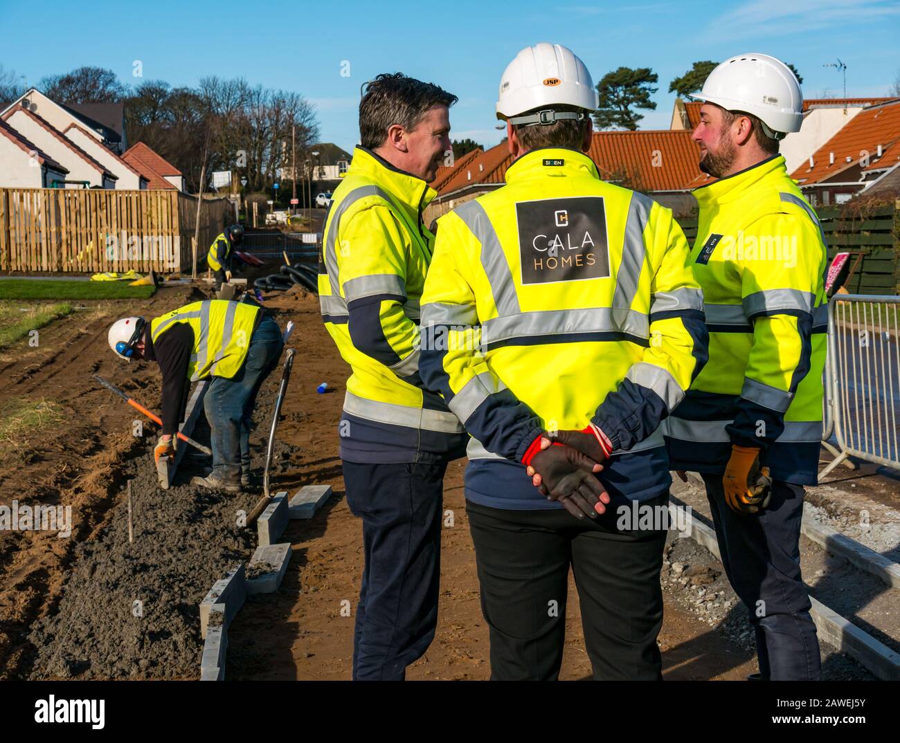 Cala Homes funded construction of core path for walking & cycling between Gullane & West Fenton, East Lothian, Scotland, UK Stock Photo