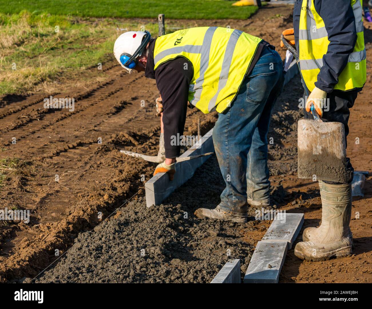 Cala Homes funded construction of core path for walking & cycling between Gullane & West Fenton, East Lothian, Scotland, UK Stock Photo