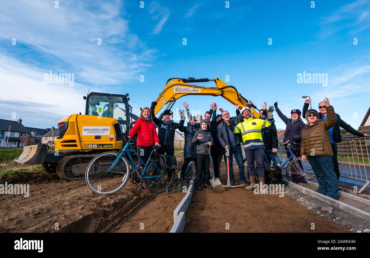 Photocall for Cala Homes construction of core path for walking & cycling from Gullane to West