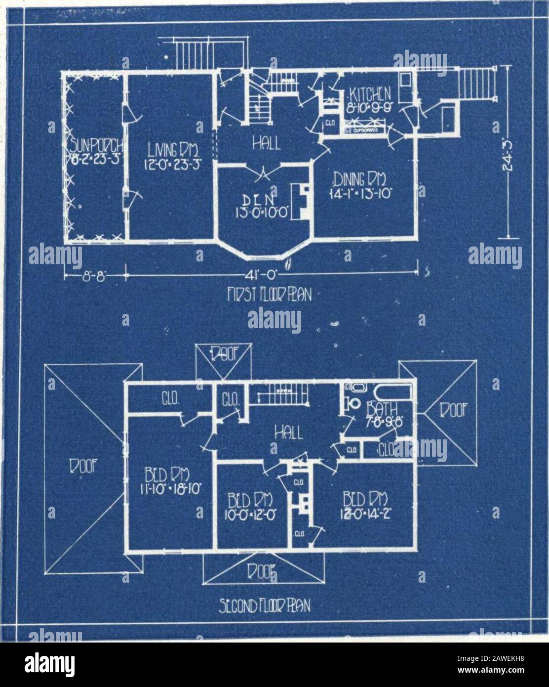 Architectural Economy Vol1 Tu O Story Residence No 4011 This Home Is 24 Feet 3 Inches Wide By 41 Feetlong Exclusive Of The Sun Porch Which Adds 8feet 8 Inches To The