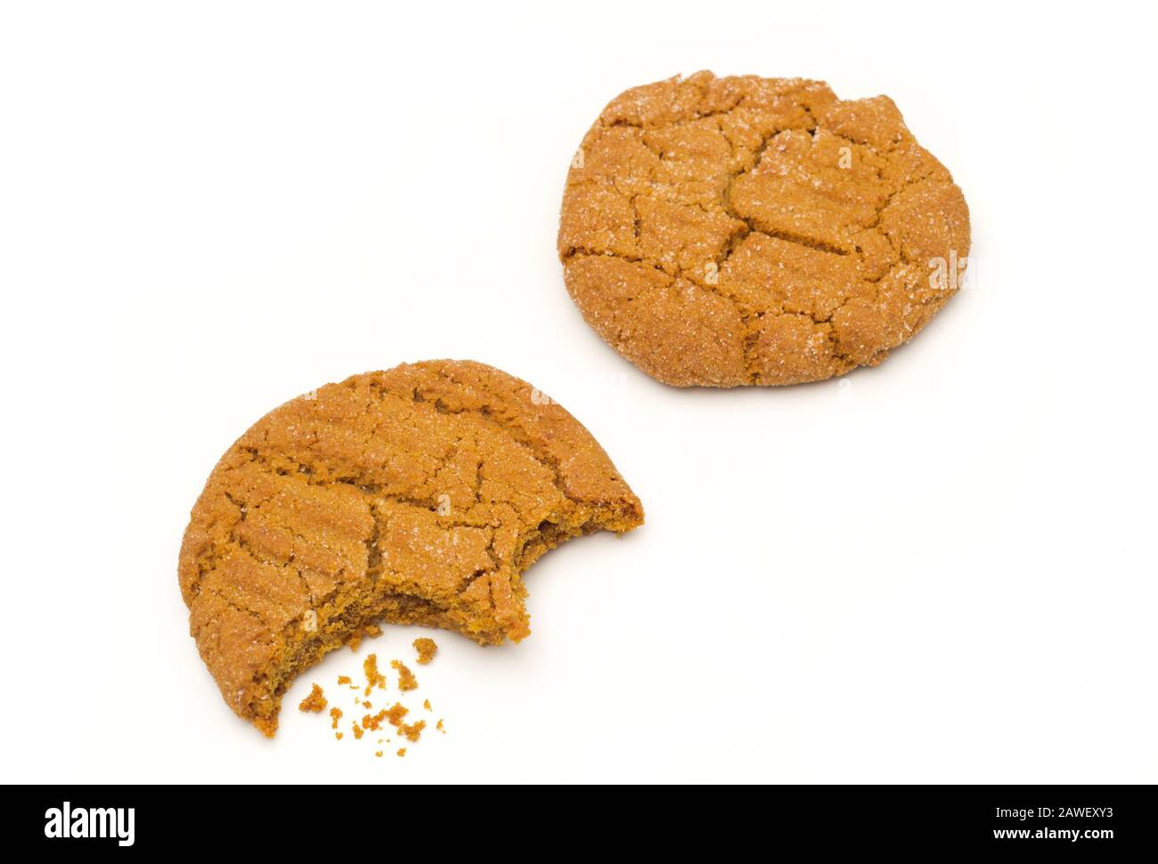 Ginger Sparkle cookies on white Stock Photo
