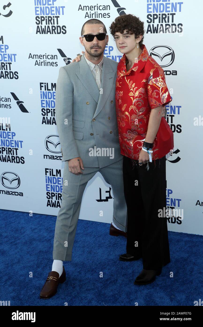 Santa Monica, Ca. 8th Feb, 2020. Shia LaBeouf and Noah Jupe at the 2020  Film Independent Spirit Awards in Santa Monica, California on February 8,  2020. Credit: Faye Sadou/Media Punch/Alamy Live News