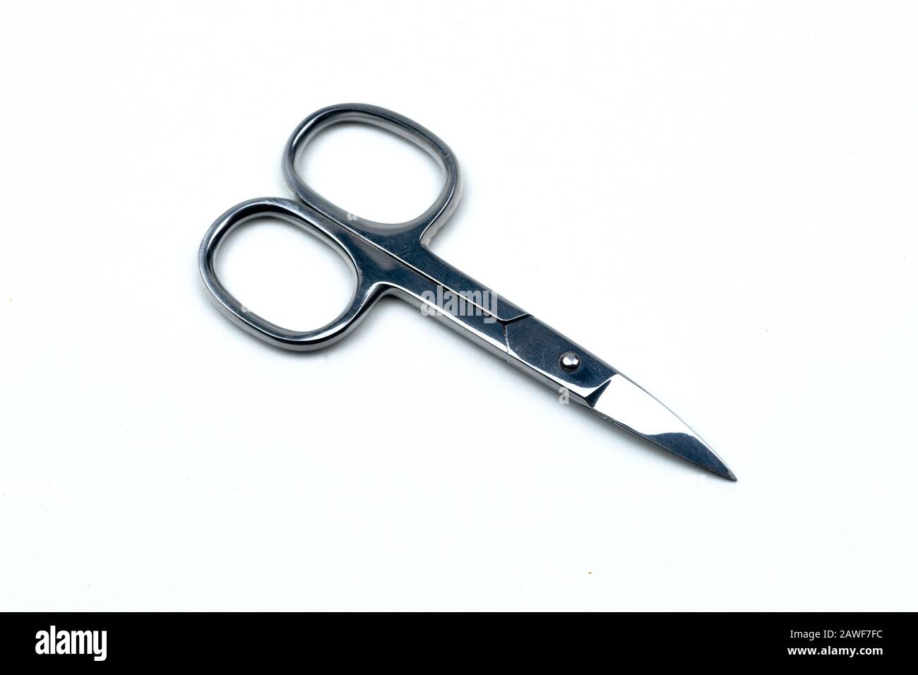 Shiny iron nail scissors isolated on white background Stock Photo