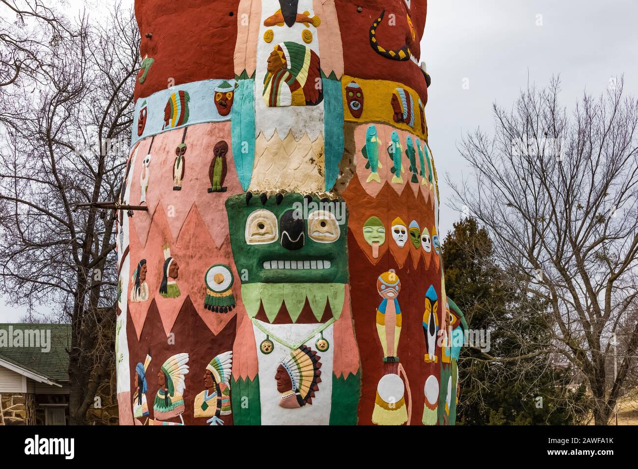 Ed Galloway's Totem Pole Park, filled with folk art totems with an