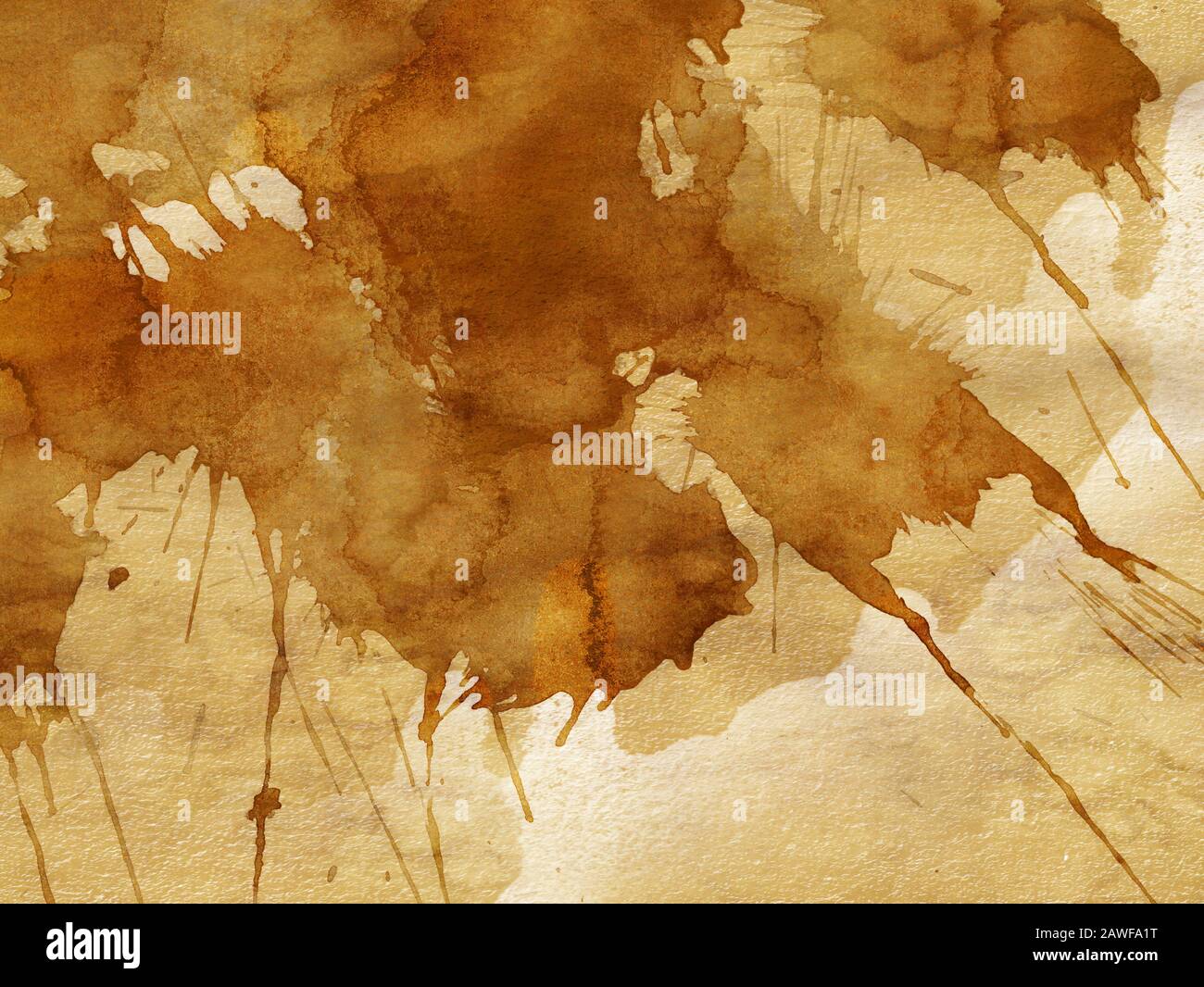 Old paper texture with irregular stains. Monochromatic background. Stock Photo