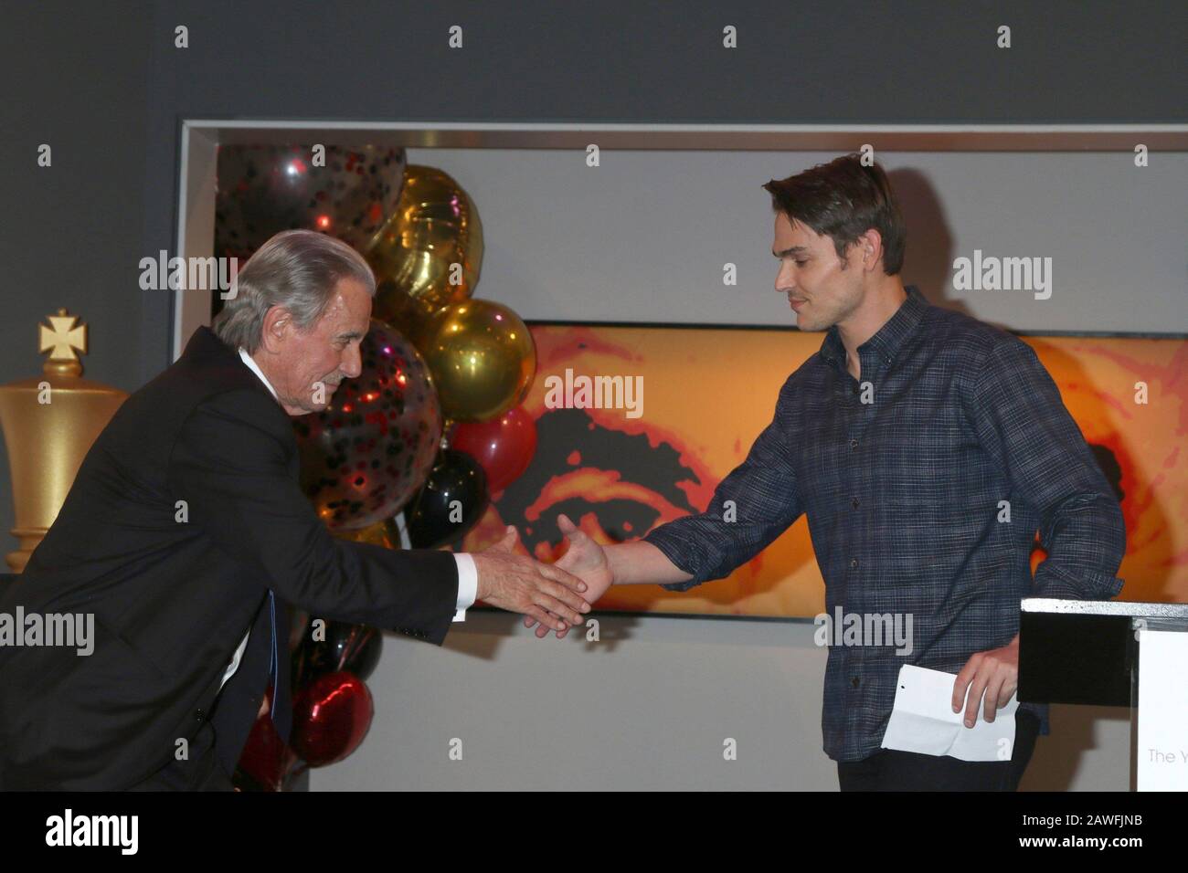 Los Angeles, CA. 7th Feb, 2020. Eric Braeden, Mark Grossman at arrivals for Eric  Braeden 40th Anniversary Celebration on THE YOUNG AND THE RESTLESS,  Television City, Los Angeles, CA February 7, 2020.