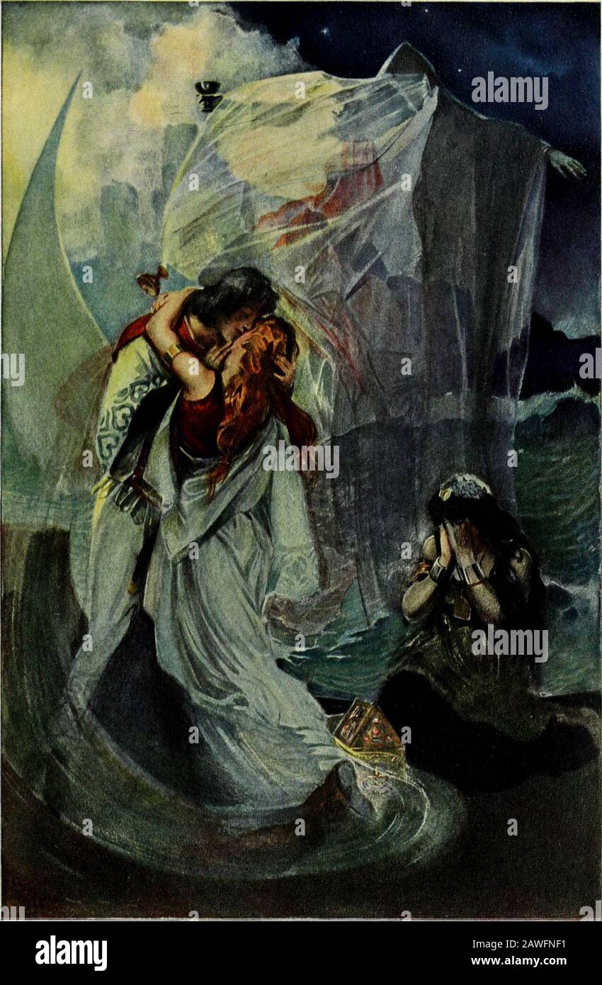 Wagner's Tristan and Isolde . mbling mire)Tristan! : Cojii i i.in. 1909, by Frederick . Stokea Company. scene vi] TRISTAN AND ISOLDE [act i She rushes to the front, wringing her hands indespair) Woe! Woe!Sorrow eternalInstead of brief death!How foolish the actOf my fond faithful heart! (they start from their embrace) TRISTAN (bewildered) What was my troubled dreamOf Tristans lost honour? ISOLDE What was my troubled dreamOf Isoldes lost shame? TRISTAN Lost art thou then to me? ISOLDE Have I refused thee? TRISTAN 0 wicked enchantmentOf witchs strange art![49] actiJ TRISTAN AND ISOLDE [scene vi Stock Photo