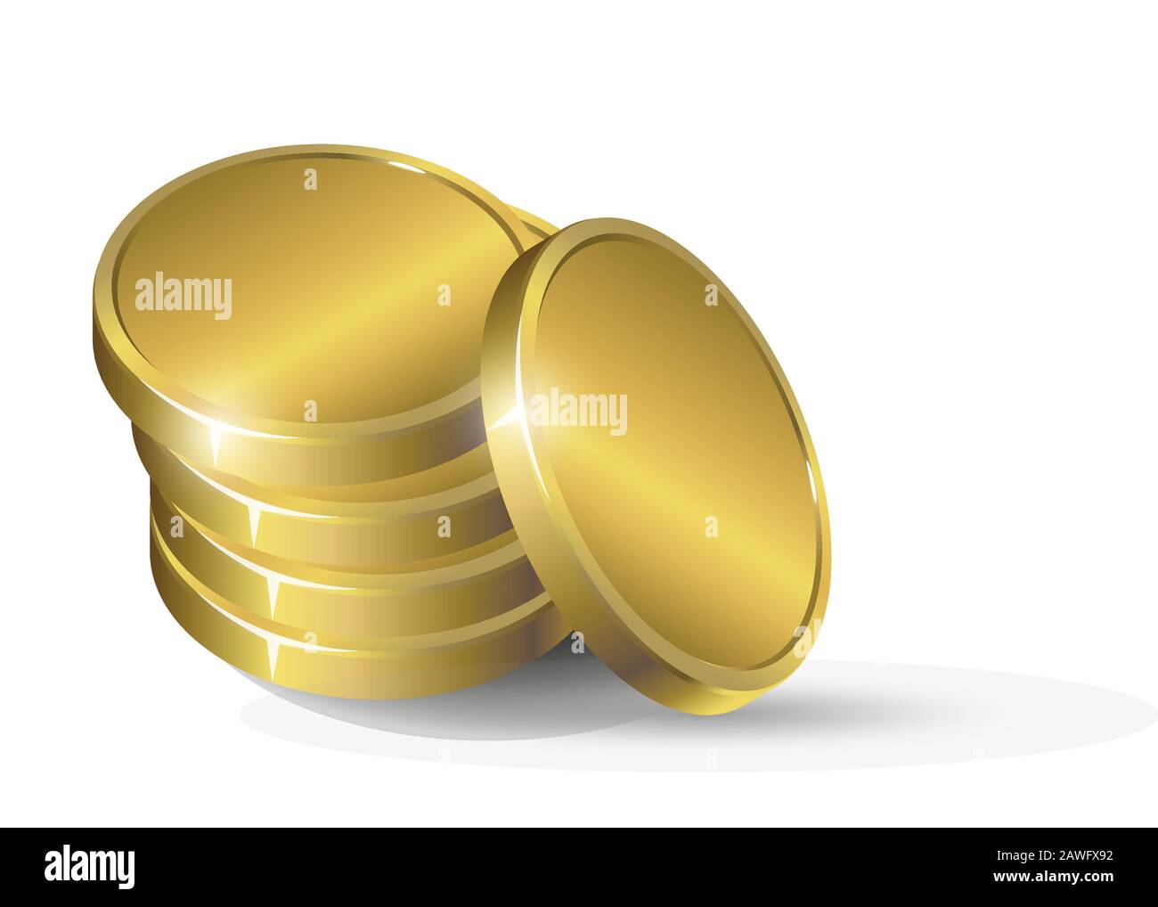 A stack of gold coins on an white background Stock Vector Image & Art ...