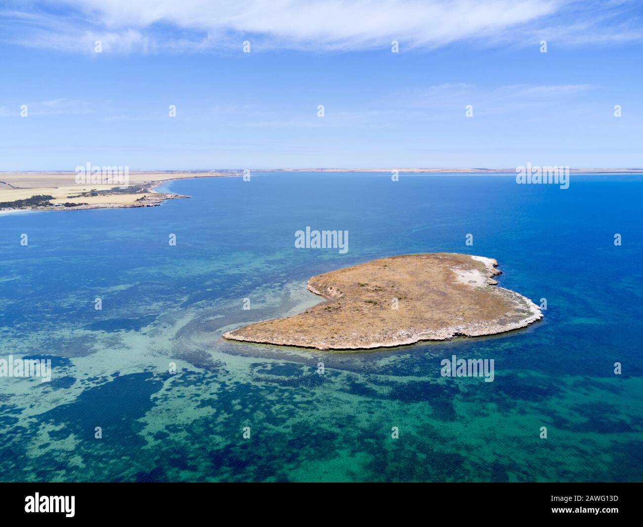 Pigface Island Conservation park offshore from Eba Anchorage on the Eyre Peninsula South Australia Stock Photo