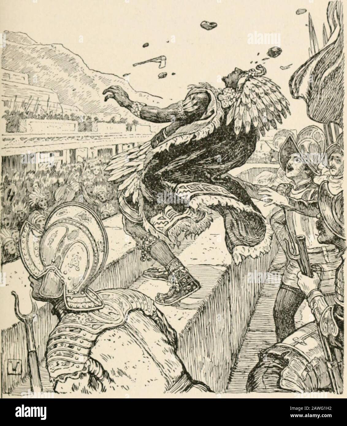Stories of American explorers : a historical reader . e a madman. The  Mexicans now felt so bitter toward theSpaniards that they again attacked  them. Theslaughter was fearful. Although the Spanish can-non
