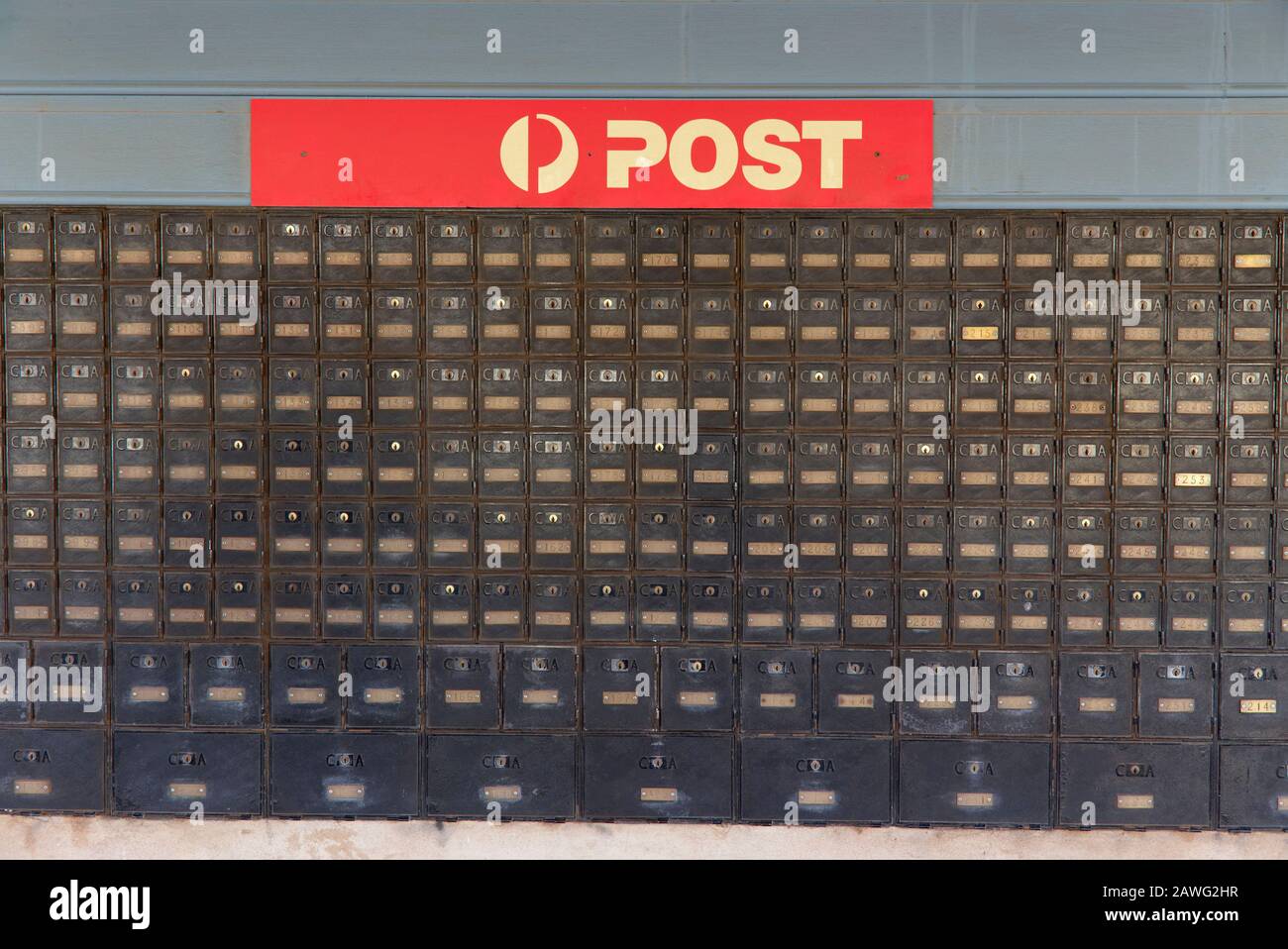 Post Office Boxes at Australia Post Office Kimba Eyre Peninsula South Australia Stock Photo