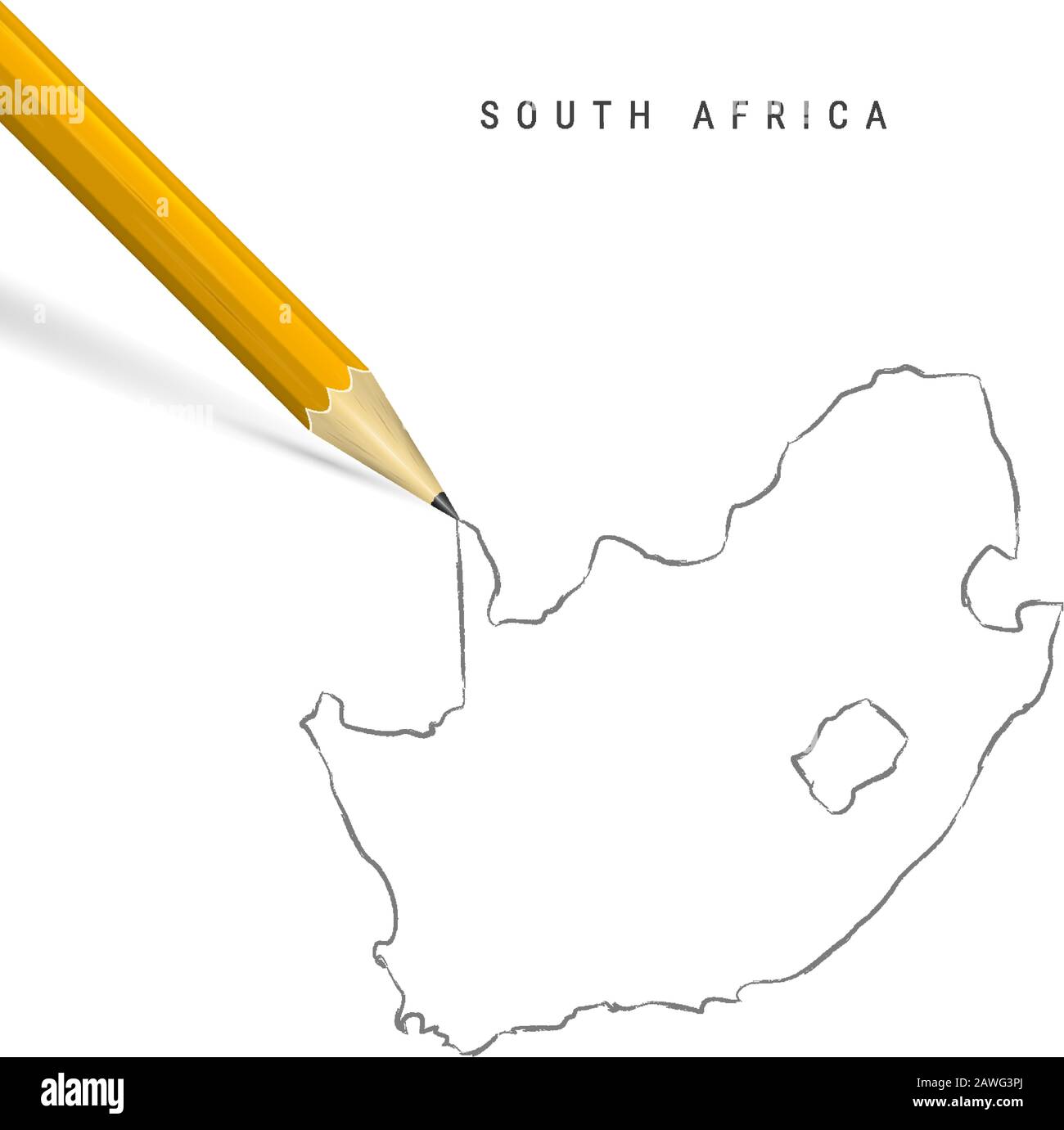 Sketch Map Of South Africa High Resolution Stock Photography and Images