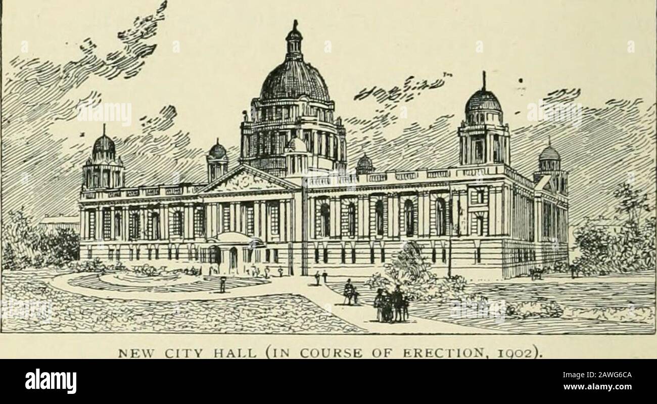 A guide to Belfast and the counties of Down & Antrim . 1841 ^i35&gt;ooo „ 1871 460,802 ,, 1891 1,160,051 Corporation redeemable stock outstanding ...  ;,{^i,6o8,o3o Population of the city (1901) 348,965 Parliamentary voters in the four divisions :North. Suuth. Wivst. Kast. 12,388 13,669 10,961 18,903 City Taxation : Houses under ^,20 ... 4/5 in the ;^i.Houses over ^20 ... 5/- ,, Poor Rate i/- ,, Rate per 1,000, based on estimated poi)ulation of 359,000: Births, 32.1; Heaths from all causes, 21.3; Zymotic diseases, 2.1. The County Borough of Belfast returns four members tothe Imperial Parliamen Stock Photo