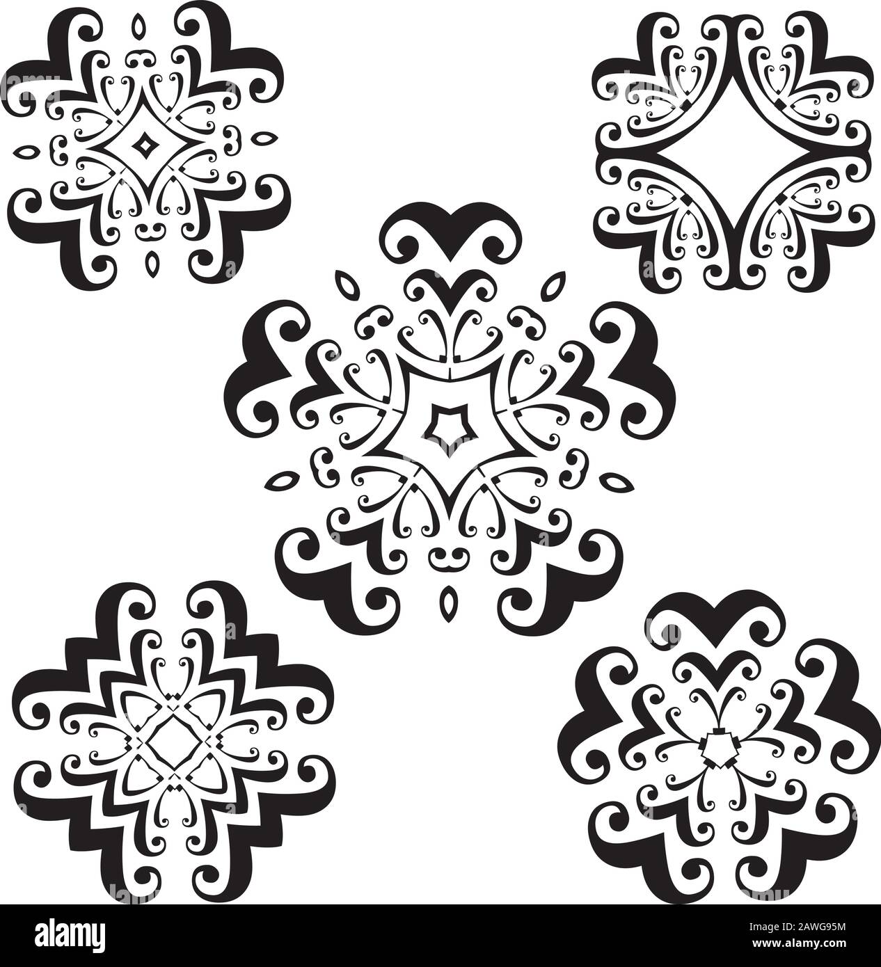 Collection of various creative graphics design vector elements Stock ...