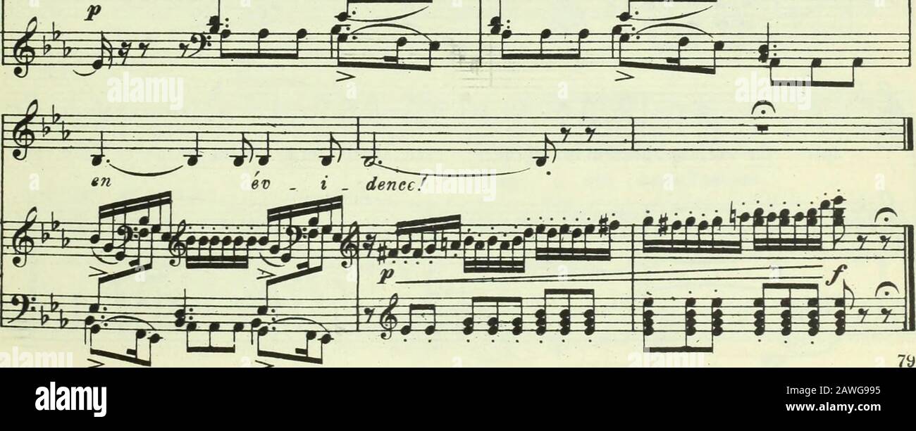 The Queen of spades : an opera in three acts and seven scenes . detue act as though jii ggliiltjlig I rrrrff^l G.. 1 ; ^r • -?? • N° 10. Closing scene. THE GOVERNESS PIANO. Listesso tempo. JrJ. frjiMbbSifot p p lp- p p JuJlJlJi I Tistimeyou all went home.Listesso tempo. JrJ. PM I was sent to bid you putonyour I JTlmy # (The young-ladies disperse.) v; Bit ±- p ,f * IT Lif*1 PAULINE, (approaching Lisa) t-VJ -) t JTJi* g ^ cloaks # es ^^^ rs {•4&gt;|ggppf Lis .a, tell me, £1 ^ S^ P*** i- - J. Eff j&gt; j) j) j&gt; G. ?Z ?* ? why areyousog-loomyV I? nonsense,dear! whatfan.cies! Now look how cal Stock Photo