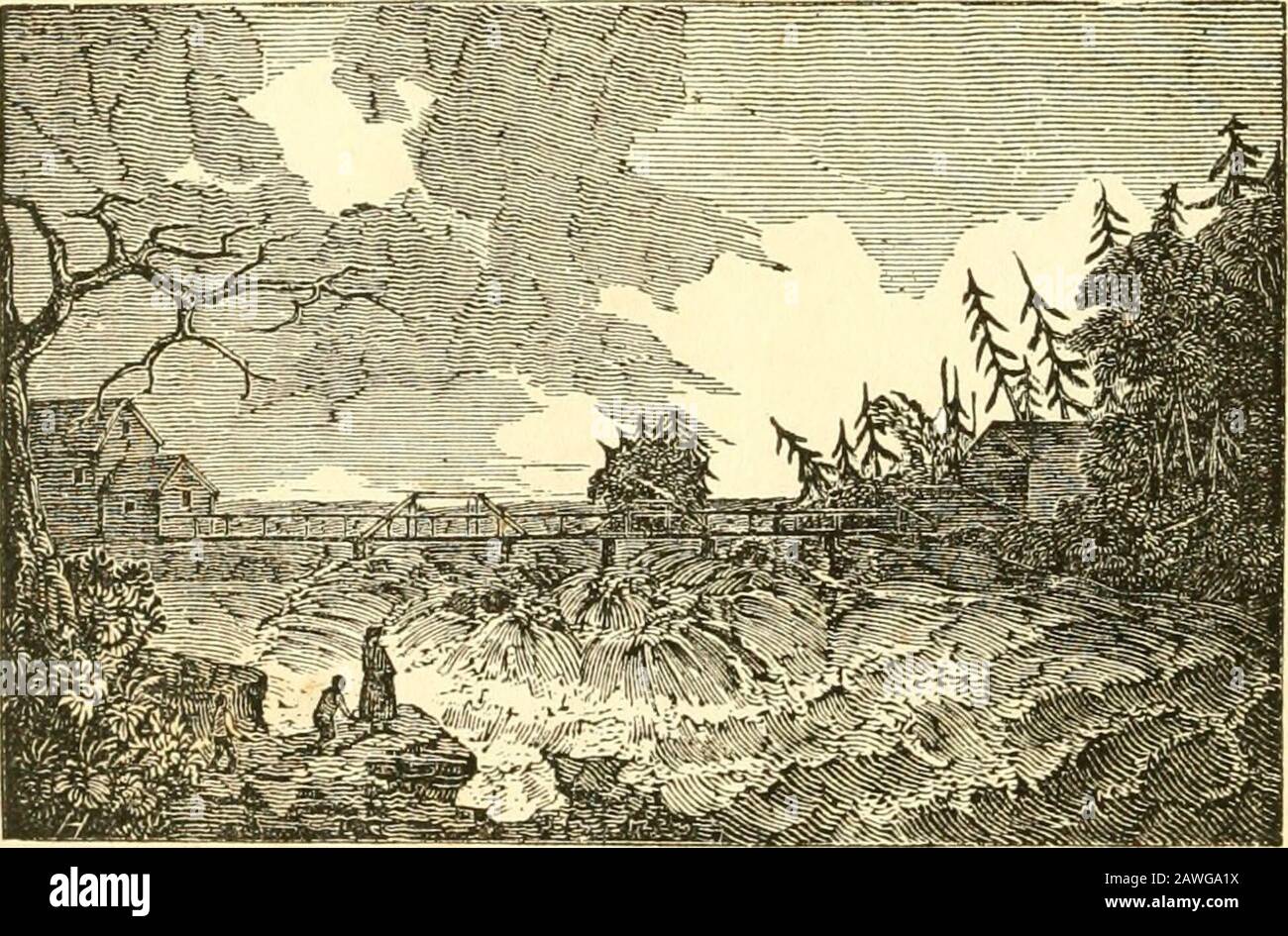 A book of the United States : exhibiting its geography, divisions, constitution and government ..and presenting a view of the republic generally, and of the individual states; together with a condensed history of the land ..The biography ..of the leading men; a description of the principal cities and towns; with statistical tables .. . Hall of Representatives.... Washington.. Bridge and Rapids near Falls of Niagara. A BOOK OF THE UNITED STATES EXHIBITING ITS GEOGRAPHY, DIVISIONS, CONSTITUTION AND GOVERNMENT INSTITUTIONS, AGRICULTURE, COMMERCE, MANUFACTURES, RELIGION, EDUCATION, POPULATION, NAT Stock Photo