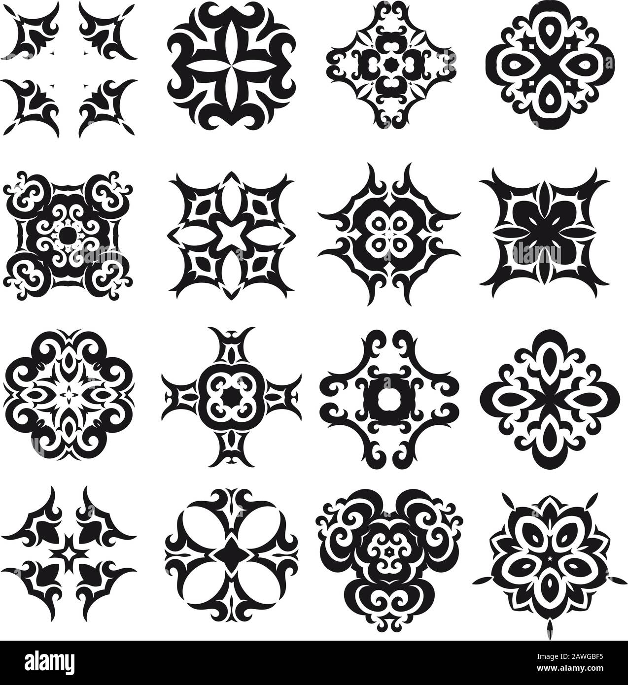 Collection of various creative graphics design vector elements Stock ...