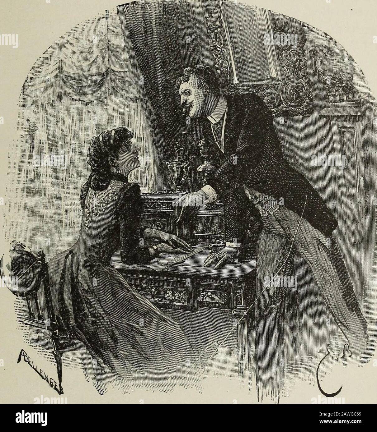 Twentieth century culture and deportment, or, The lady and gentleman at home and abroad : containing rules of etiquette for all occasions ... . hesuperscription are also abbreviated. The use of A. M., M., P. M., to mark the divisions of the day,technical abbreviations, and the usual e. g., i. e., viz., etc., are toofamiliar to the users to need mention. Further than the above,brevity is not always the soul of wit. The letter itself, as a whole, is now to be considered, and to facili-tate its writing there should be some one corner in every homedevoted to this purpose. The incentive to letter-w Stock Photo