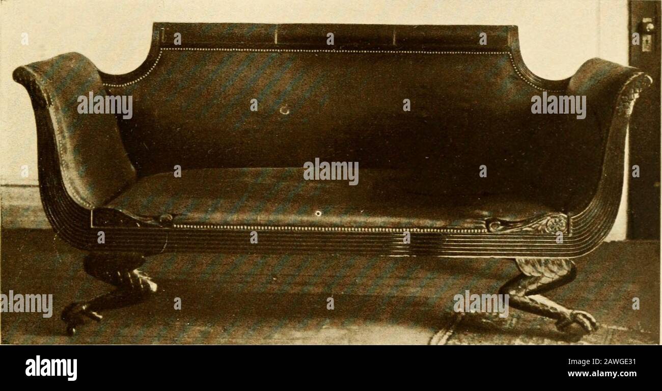 The practical book of period furniture, treating of furniture of the  English, American colonial and post-colonial and principal French periods .  tt-t ^ MAHOGANY AND SATINWOOD CANED-BACK PHYFE SETTEEBy Courtesy of the, image size:1300x768