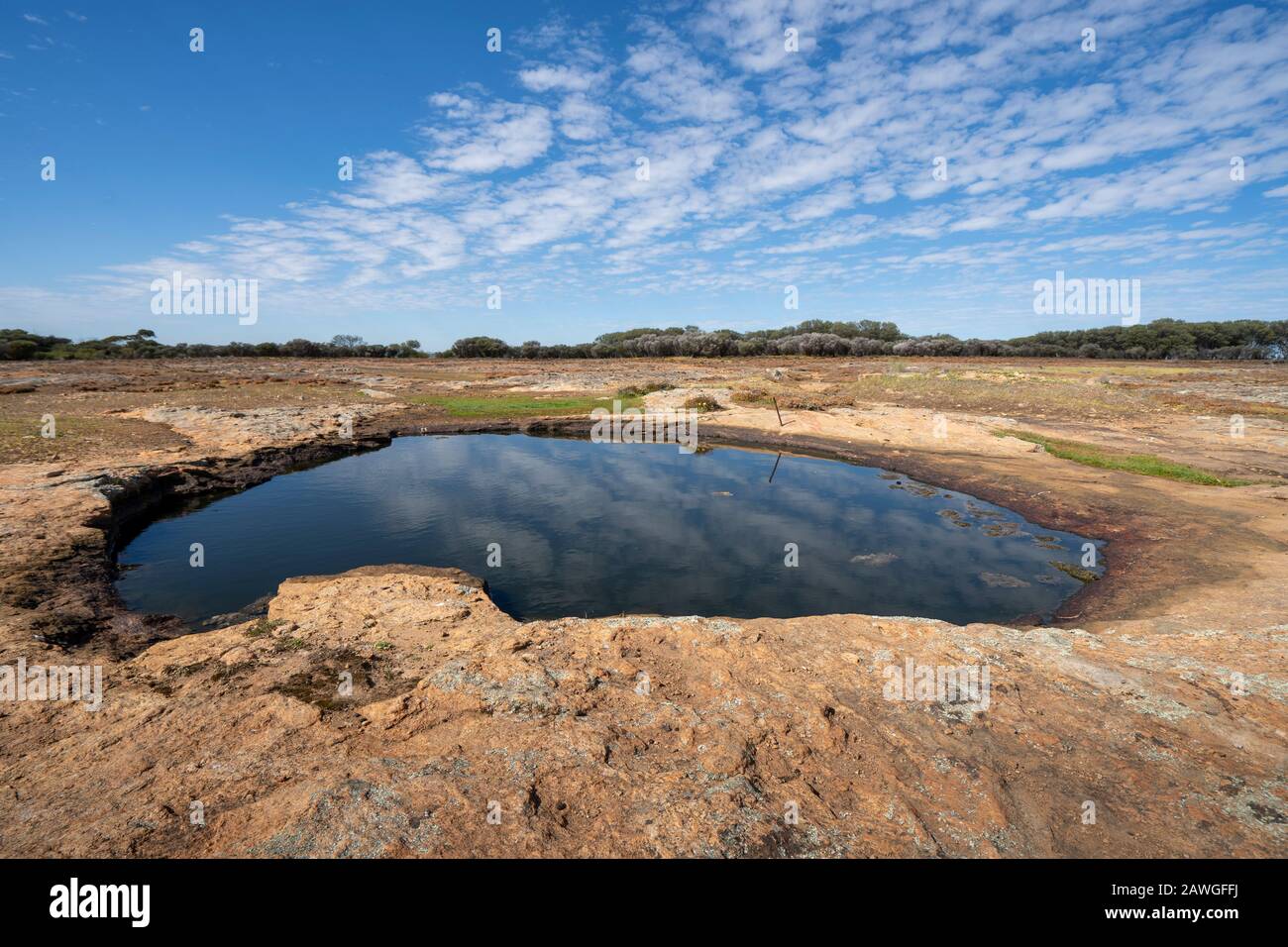 Boundary Riders Waterhole, Rabbit Proof Fence, Western Australia Stock Photo