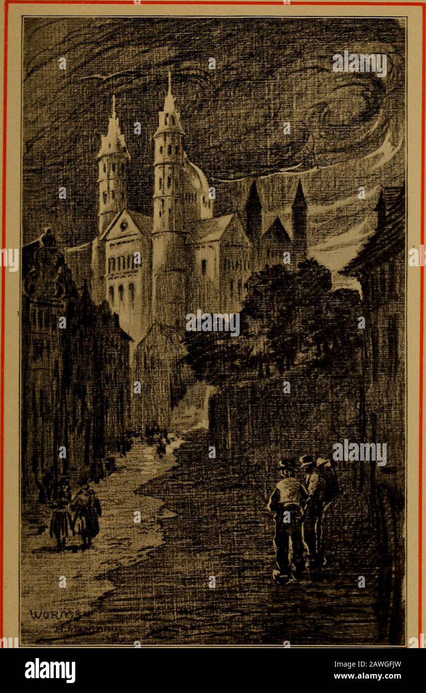 Cathedrals and churches of the Rhine . t.Andrew and St. Martin at Cologne, and St.Quirinus at Neuss. The churches of the Rhine valley areabundantly supplied with steeples, often ingroups far in excess of symmetry or sense,as for instance the outre group at Mayence,which is really quite indescribable. The Apostles Church at Cologne, thecathedrals at Mayence, Speyer, and Worms,and the abbey church of Laach all havewonderfully broken sky-lines; while thosewith great central towers, such as at Neuss,or the parish church of Sinzig, form anotherclass; and the slim-spired churches at An-dernach and C Stock Photo