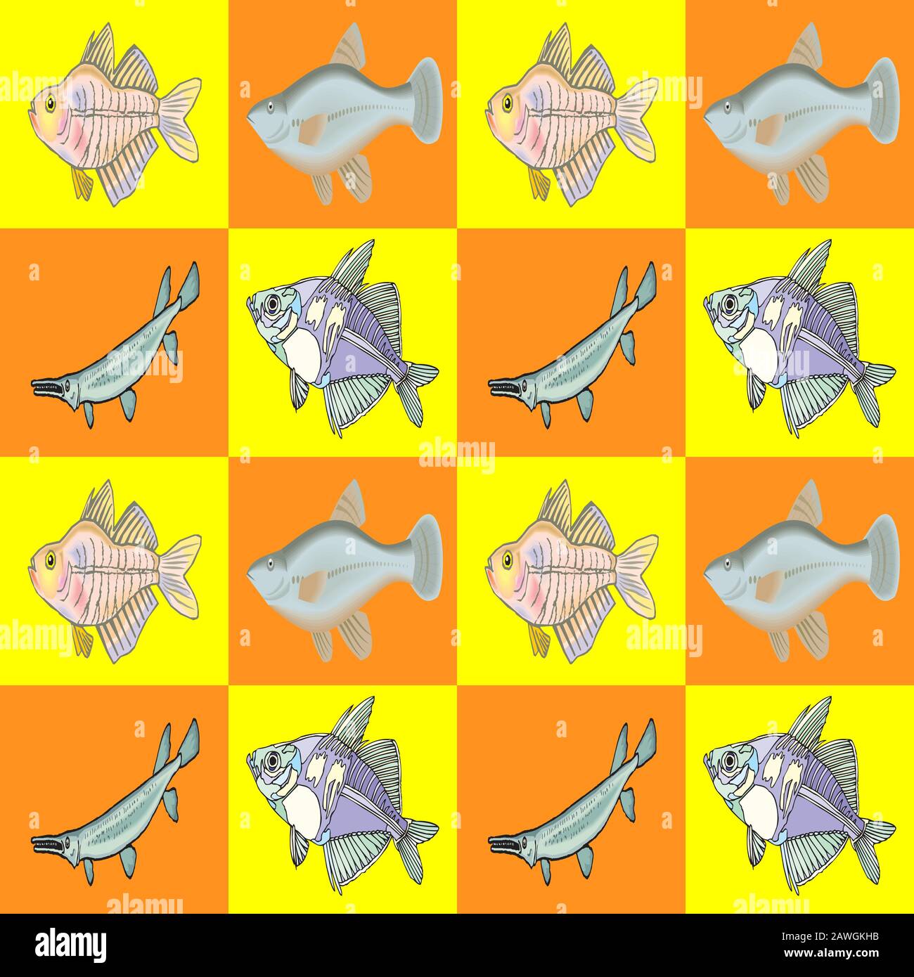 fish paerrn art illustration design Stock Vector