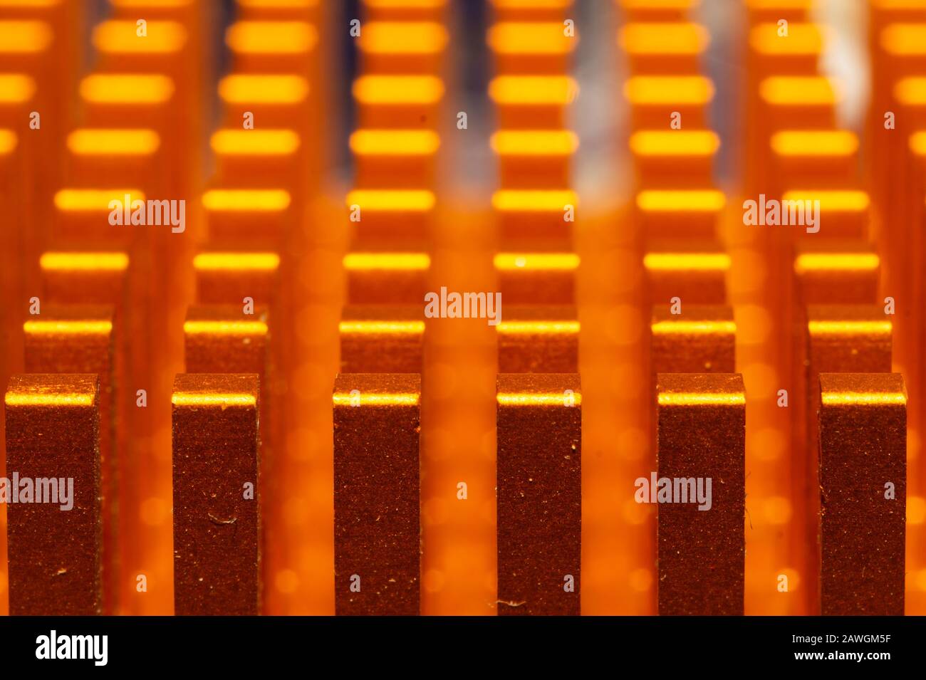 Computer radiator abstract macro background. processor cooling system. motherboard detail Stock Photo