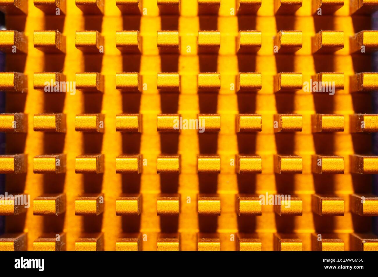Computer radiator abstract macro background. processor cooling system. motherboard detail Stock Photo