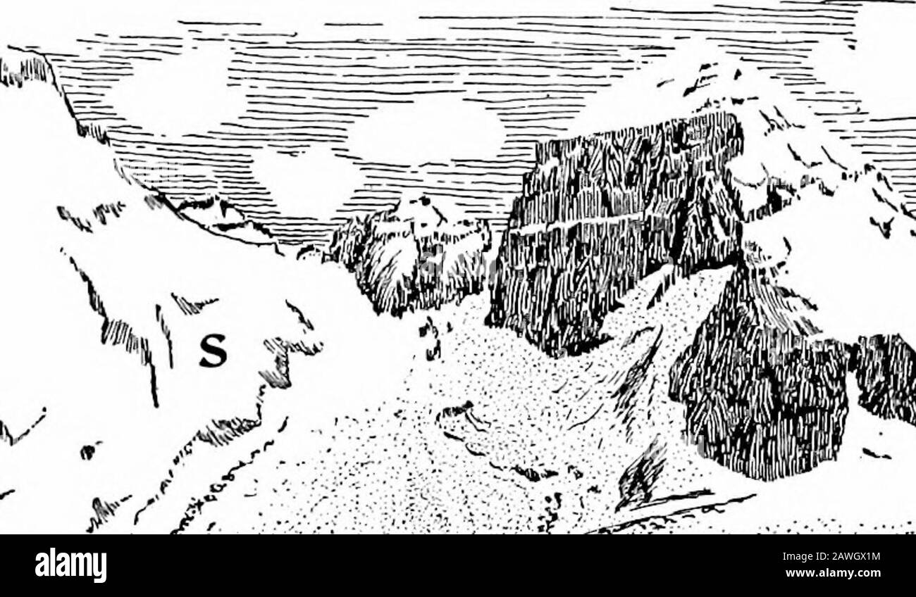 Productive farming . e soil is gradually carried to the yalleyby rainy and mountain streams. (Plant Industry.) Water in the form of glacial ice, carrying sand and boul-ders frozen into the under side, wears down the rocks overwhich it passes and carries the material with it (Fig. 28). The effects of plants in the rotting of rocks are of twokinds; (1) The roots grow into the crevices found in rocks.This in time forces the rock particles apart (Fig. 29).Roots of trees often lift large rocks and cause them to crackby their own weight. This aids the rocks to crumble intosoil grains. (2) When the p Stock Photo