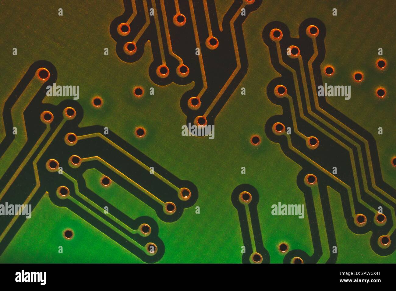 Electronic circuit board abstract background. computer motherboard close up. modern technologies. micro elements of computer with connections and trac Stock Photo