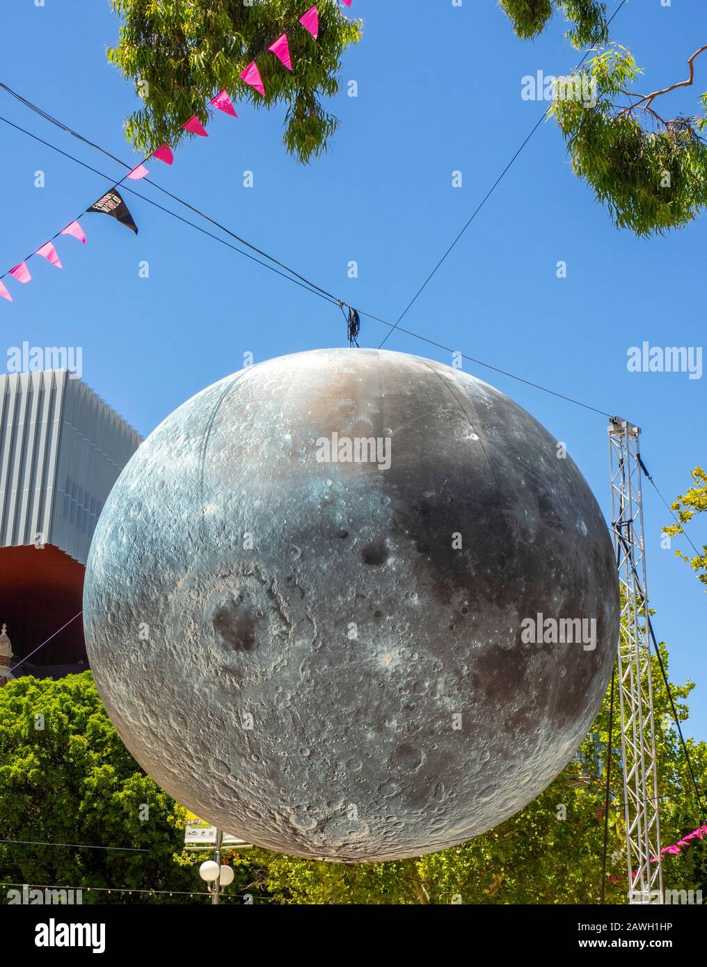 Museum of the Moon art installation by artist Luke Jerram 7 metre diameter Moon suspended over