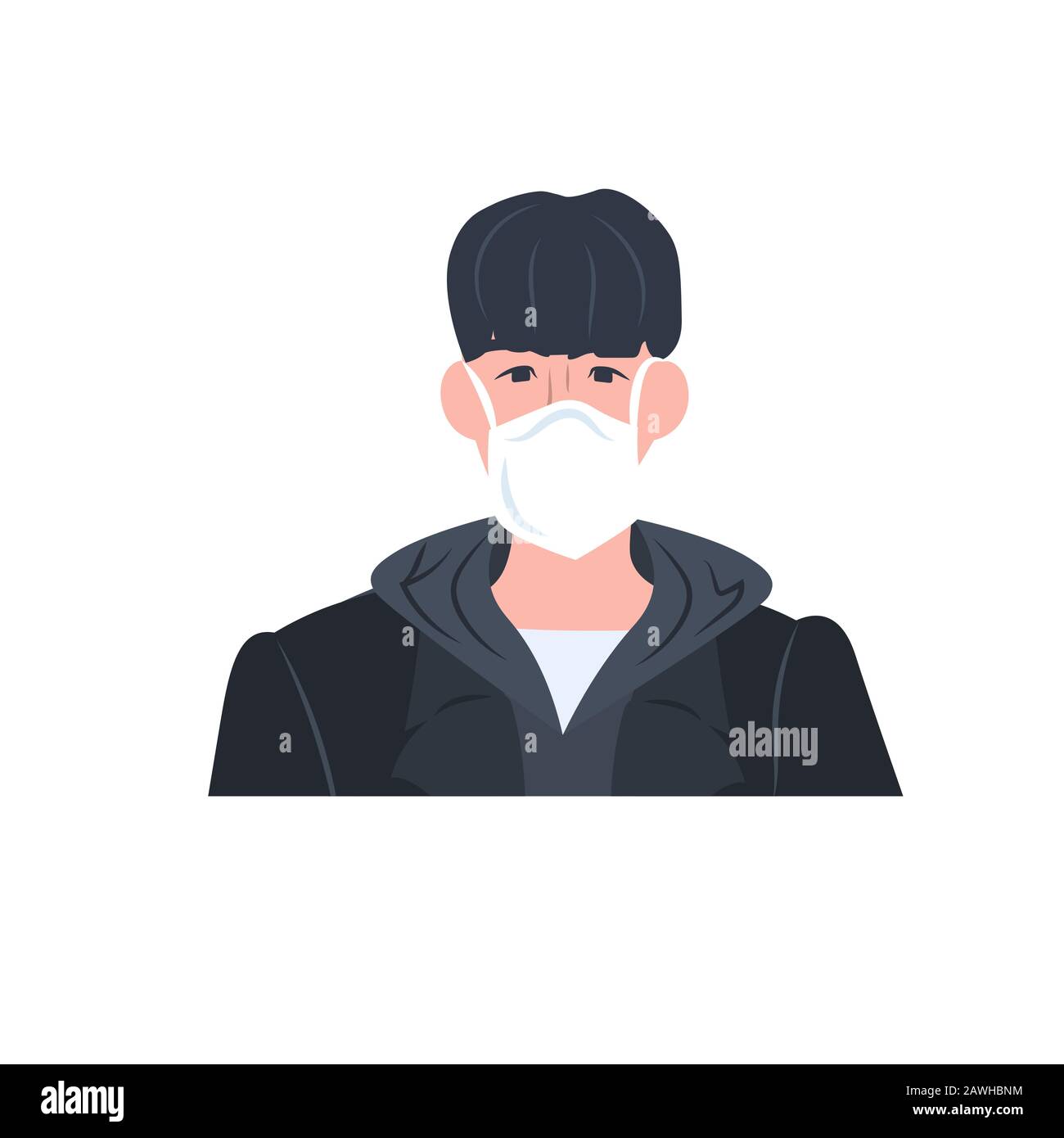 Man Prevent Vector man wearing mask to prevent epidemic MERS-CoV wuhan coronavirus 2019 ...