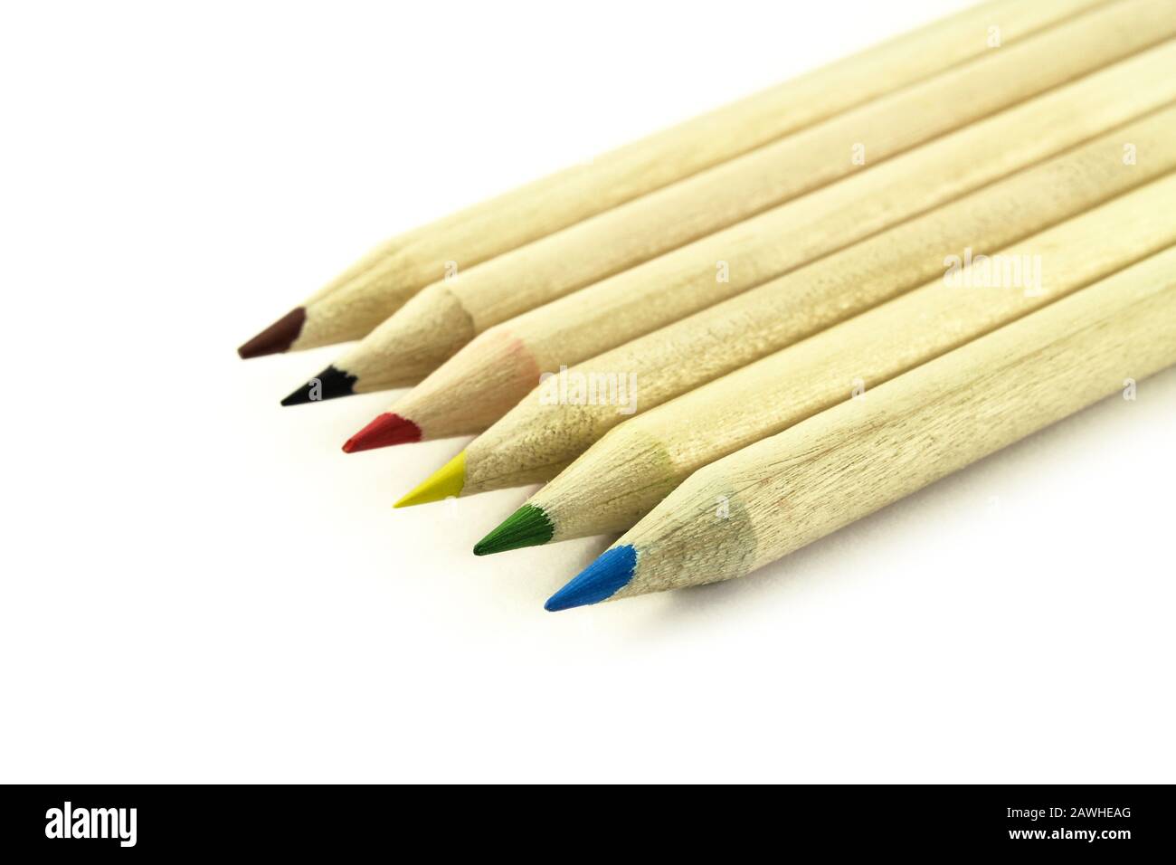 Multicolored pencils isolated on white background Stock Photo