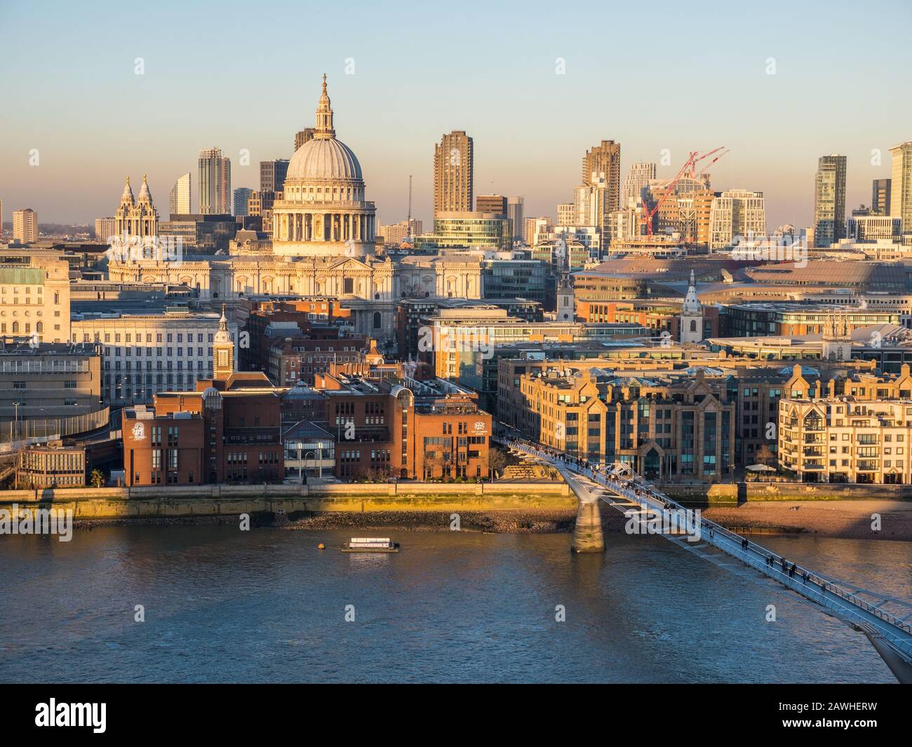 St Paul's Cathedral, Sunset, City of London, England, UK, GB. Stock Photo