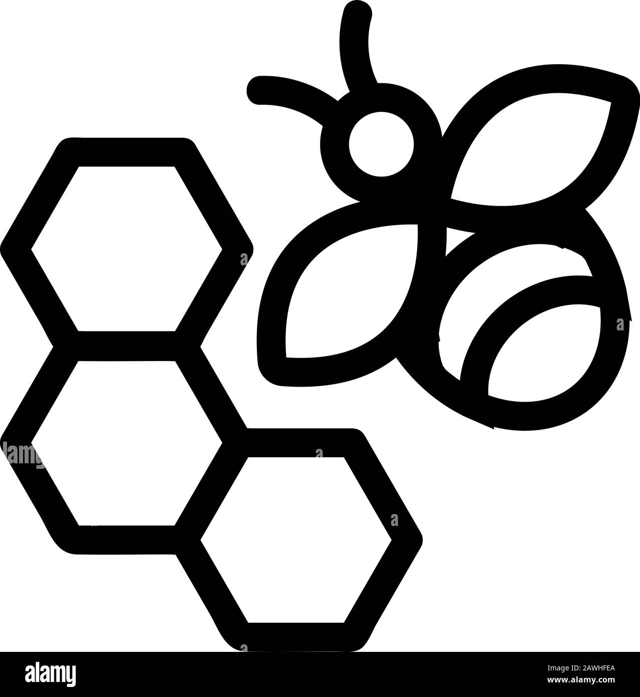 Honey bee icon vector. Isolated contour symbol illustration Stock ...