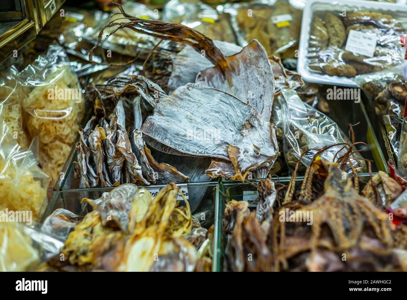 Heap of typical chinese dried fish at the Singapore night market in China Town Stock Photo Alamy