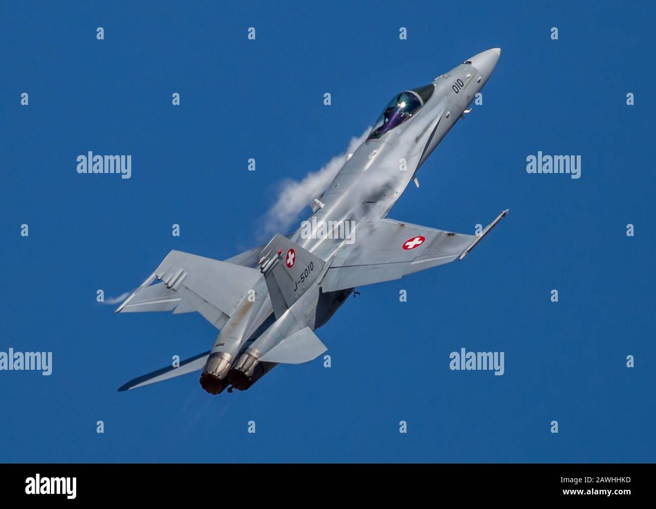 Swiss F/A-18C air display Stock Photo