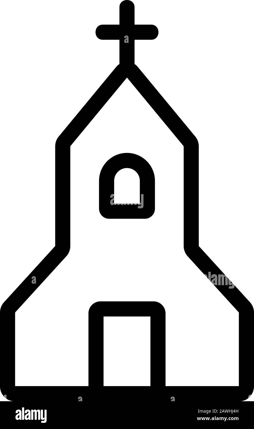 Church icon vector. Isolated contour symbol illustration Stock Vector ...