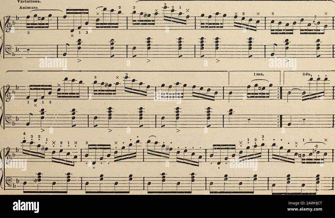 The complete melodeon instructor, in seven parts: Designed as a thorough instruction book for the melodeon, seraphine, eolican, melopean, organ, or any similar instrument . M 10. From ELISIRE DAMORE. Allegretto. ^E£ ^^^fe^S^^HE^^^^ fcf iz«: q*§#=p: -;- &gt;^ h   /I ^6-^ J- * ^ £^ .jl j^   £  * 0- * 4- anah t -ls^ ta* I ( =?—0- ?biz^z*z^E: rtz^zjzi ^ zl :*=2^ * &gt; &gt; nv ?? i!=P= :t=t± ^—0- -Lz^—h Rail. A tempo. i M& S© ?%0-%0-%0+- +-9-9-9- —j • -0* 3^3^ =££ -^»- SzJz 0 r&gt; v± i  &lt;2l i: Variations.Animato.. 112 From ELISIRE DAMORE. Concluded. • . Al tempo. Stock Photo