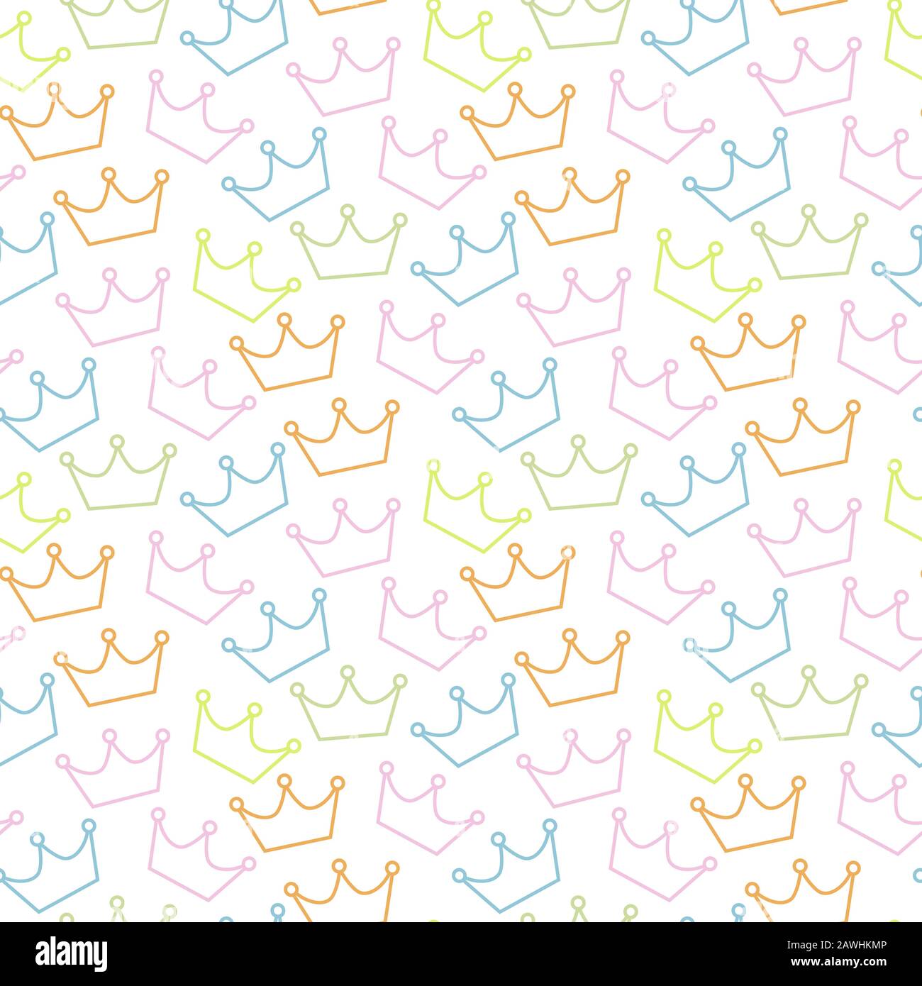 Seamless crown sign pattern on white background Stock Vector Image ...