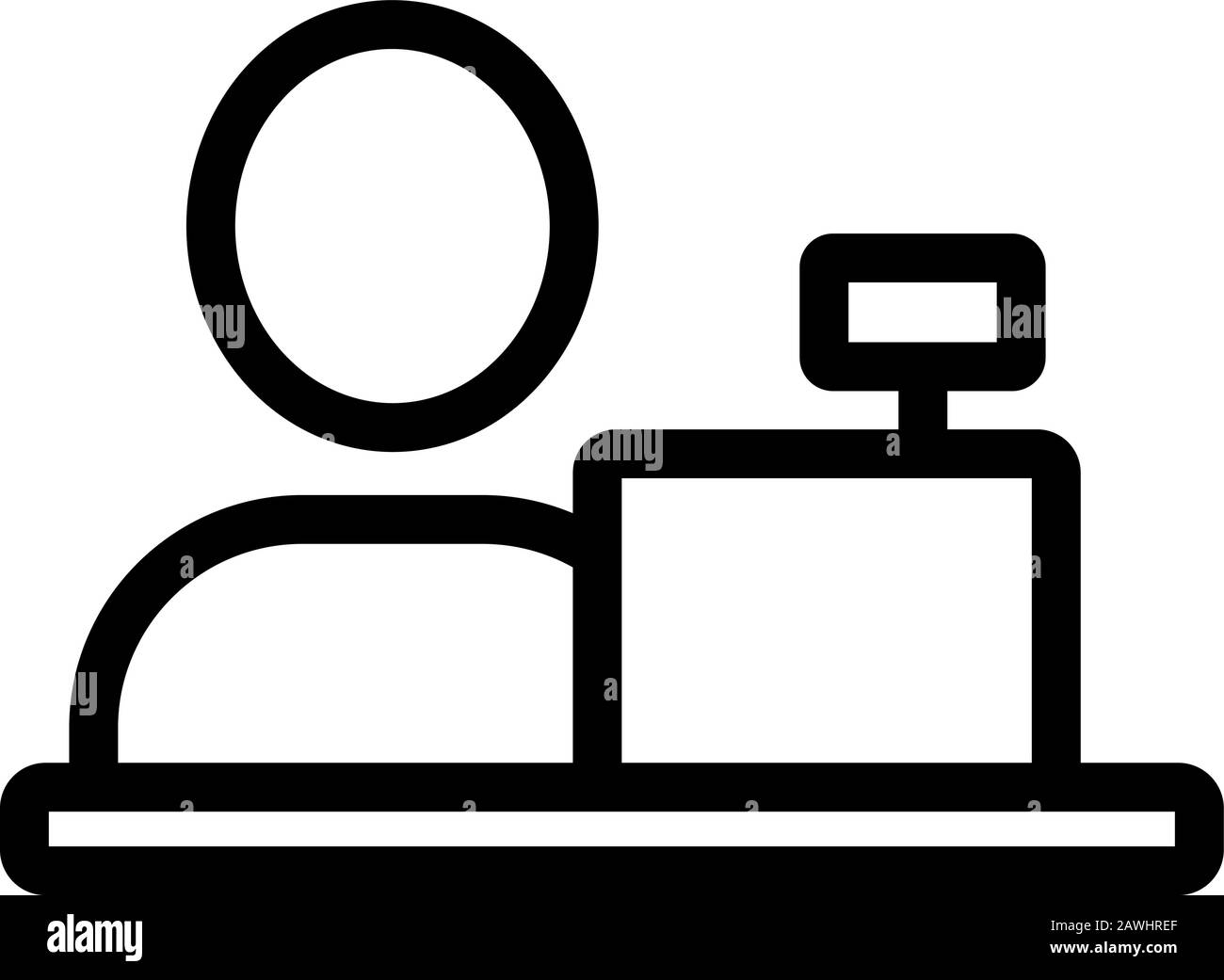 Cashier icon vector. Isolated contour symbol illustration Stock Vector ...