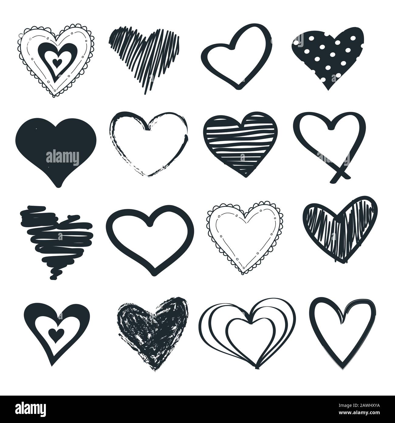 Set of hearts and vector illustration Stock Vector Image & Art - Alamy