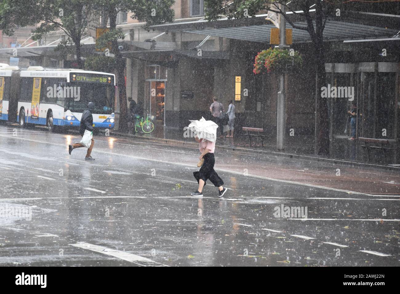 Rainy and windy Sydney Stock Photo