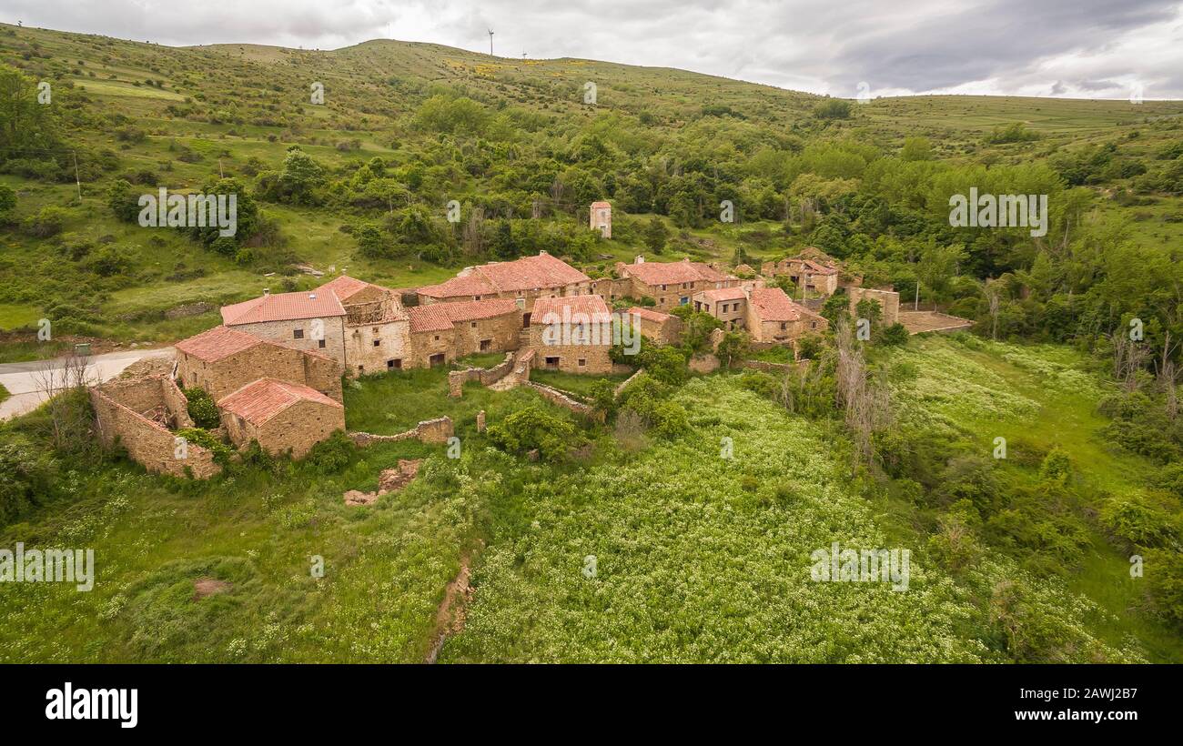Navabellida abandoned village in Soria province, Spain Stock Photo