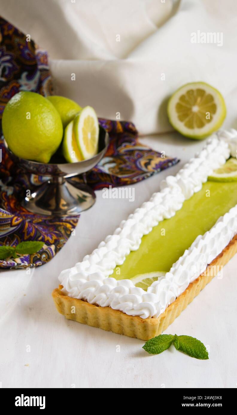 lime and lemon tart Stock Photo Alamy