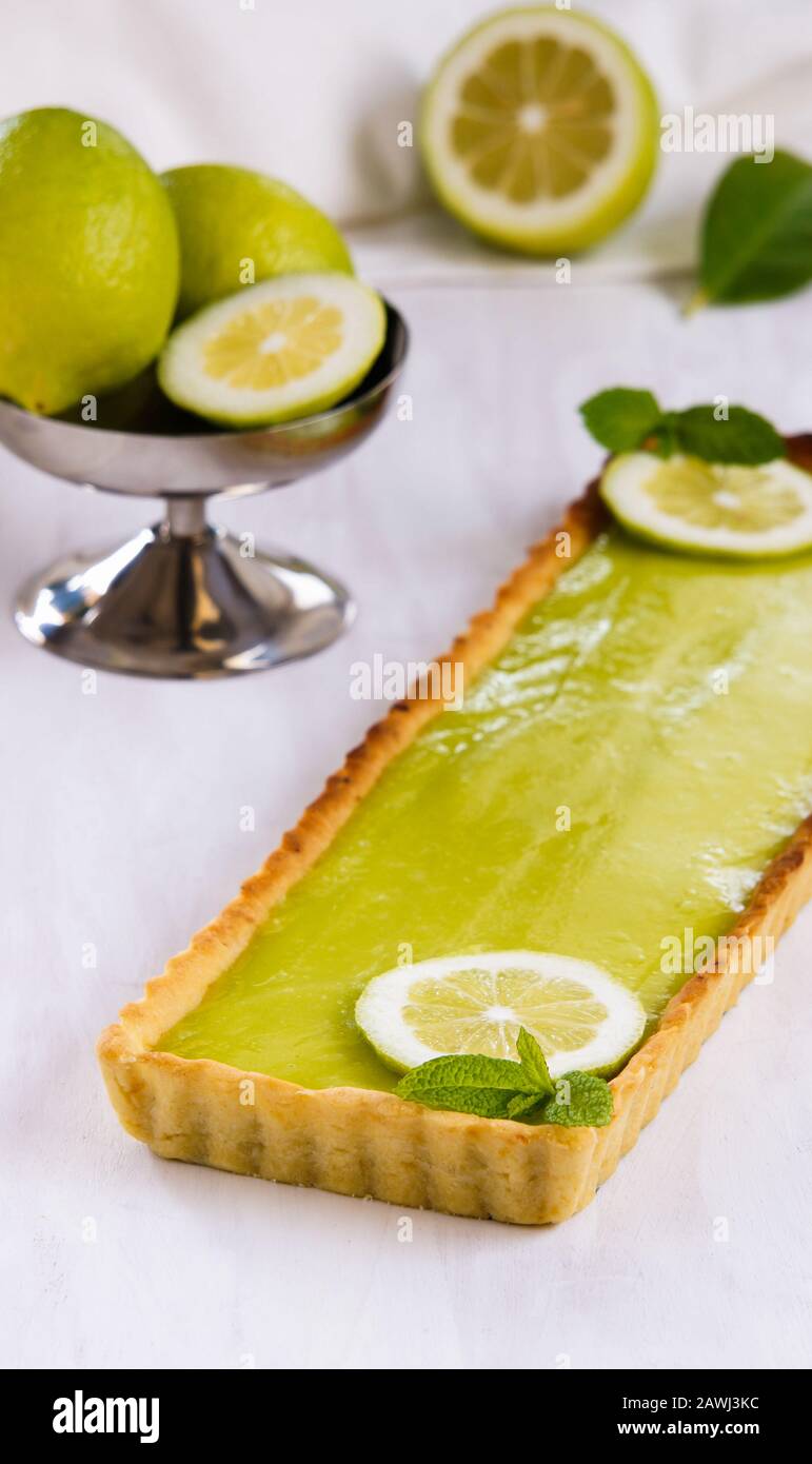 lime and lemon tart Stock Photo Alamy