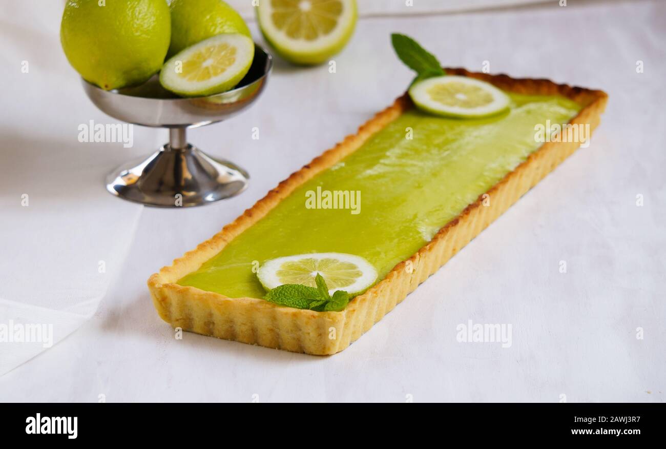 lime and lemon tart Stock Photo Alamy