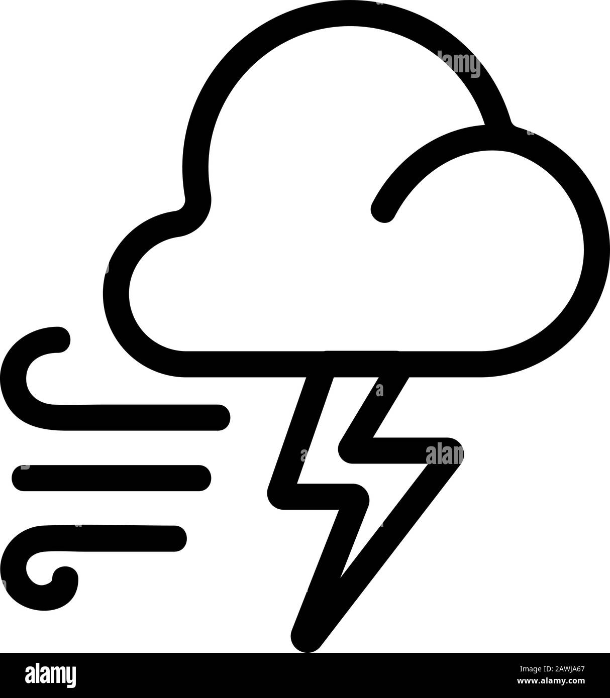 Lightning Storm Hurricane Icon Vector. Isolated contour symbol